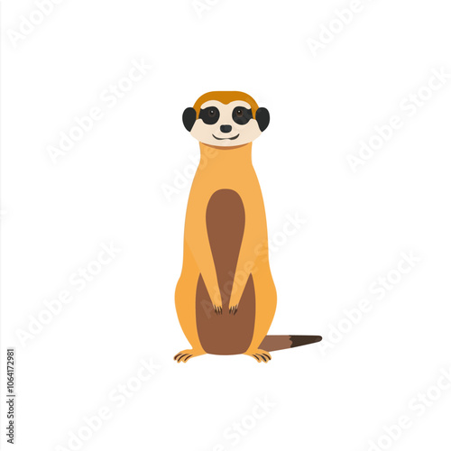 2D flat vector illustration meerkat icon isolated on a white background.