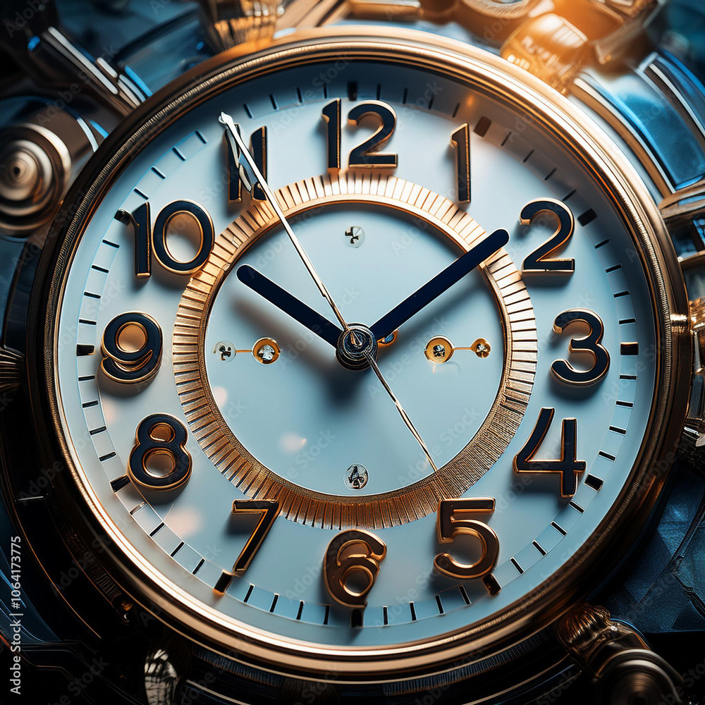 Close-Up of a Clock Showing Time Close-Up of a Clock Showing Time