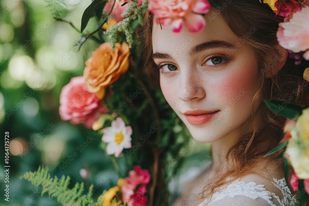 Woman in Flower Crown Portrait Woman in Flower Crown Portrait