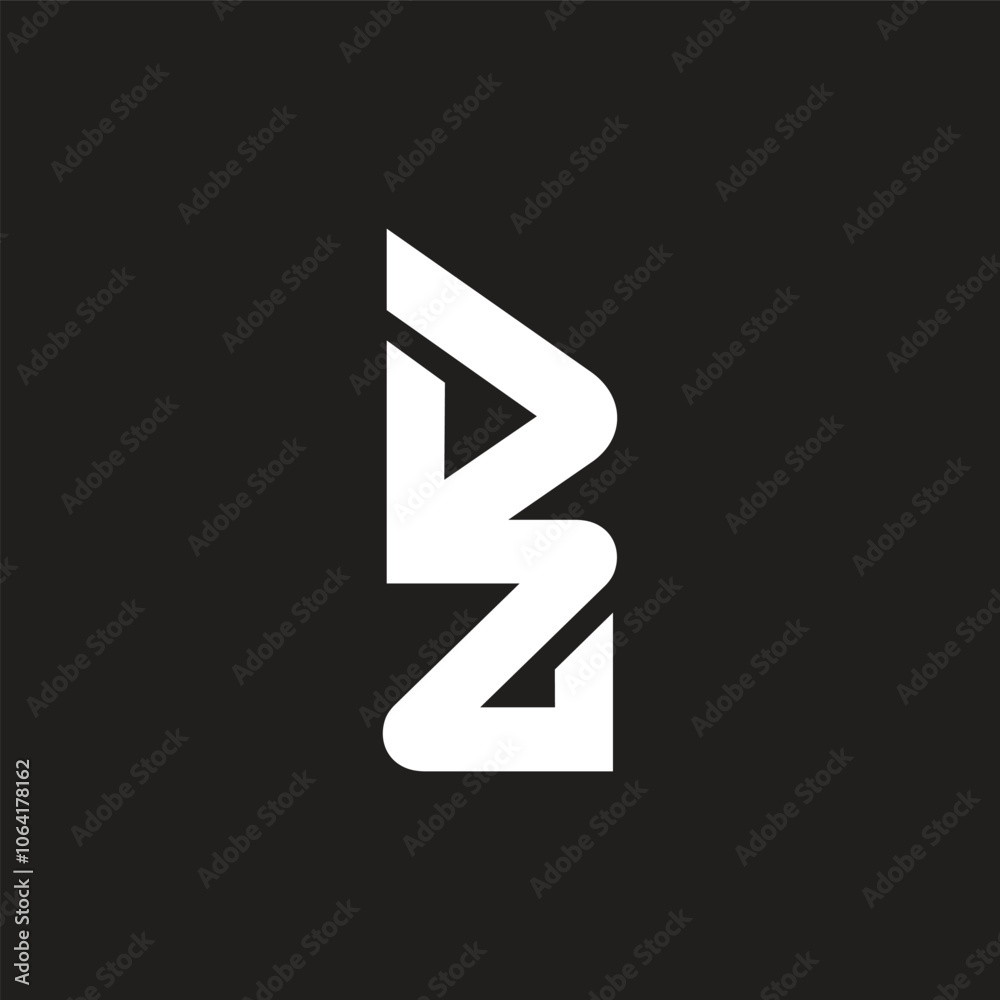 letters dz linked simple geometric logo vector letters dz linked simple geometric logo vector