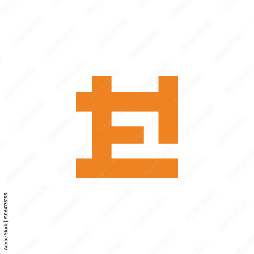 Obraz premium letter eh square linked geometric logo vector