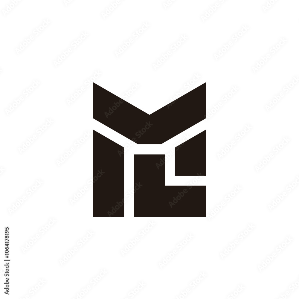 letter ml stripes geometric line logo vector letter ml stripes geometric line logo vector