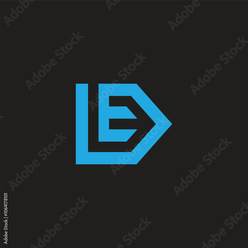 letters led blue simple arrow geometric logo vector