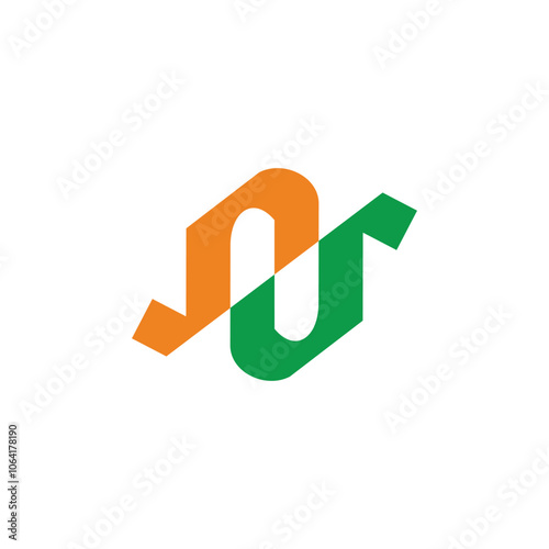 letter rj linked colorful geometric simple logo vector