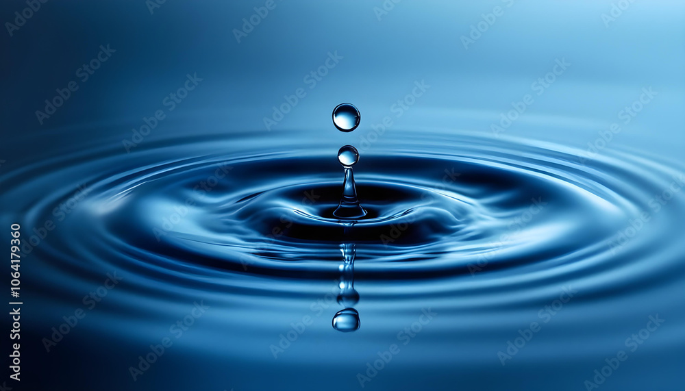 Beautifully Captured Water Droplet with Gentle Ripples Beautifully Captured Water Droplet with Gentle Ripples