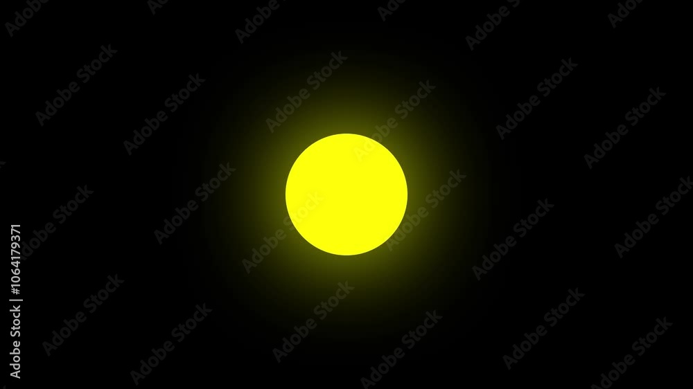 A yellow button floating over a black background A yellow button floating over a black background