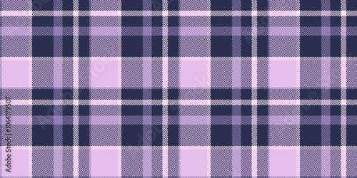 Size check textile pattern, stationary plaid texture background. Towel fabric seamless vector tartan in blue and light colors.