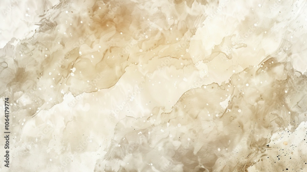 Abstract Beige Watercolor Background with Splashes and Stains Abstract Beige Watercolor Background with Splashes and Stains