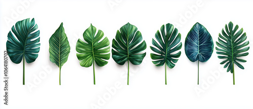 Illustration de feuilles de monstera tropicales avec détails botaniques photo