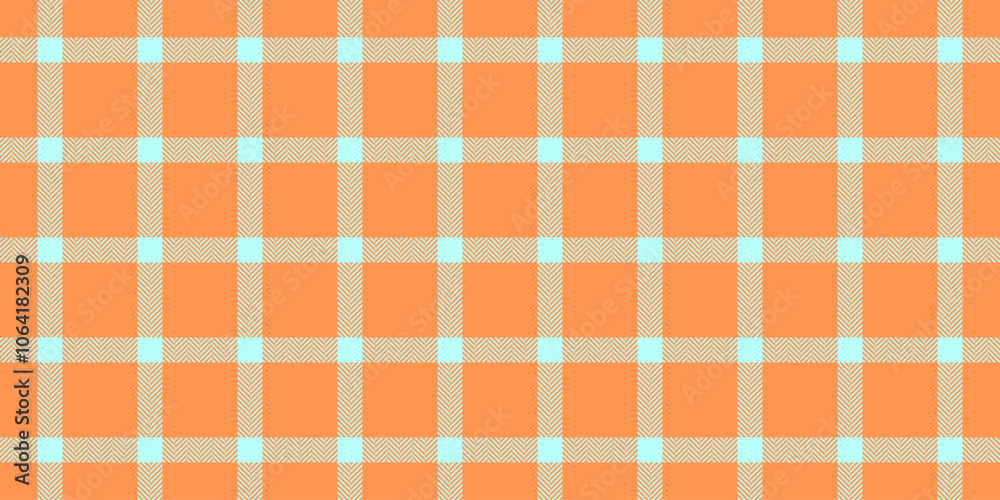 Celtic check vector background, curtain texture textile tartan. Layer seamless fabric pattern plaid in orange and light colors. Celtic check vector background, curtain texture textile tartan. Layer seamless fabric pattern plaid in orange and light colors.
