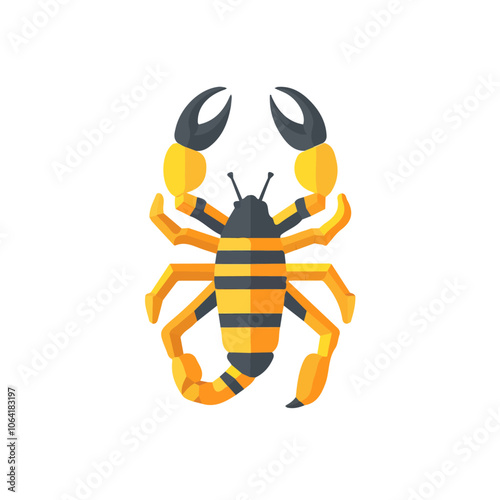 2D flat vector illustration scorpion icon isolated on a white background.

