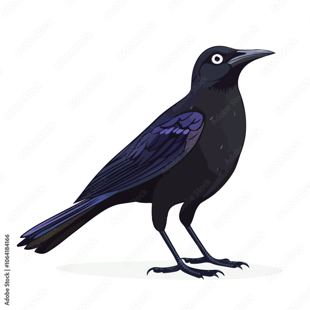 Obraz premium Common Grackle bird vector