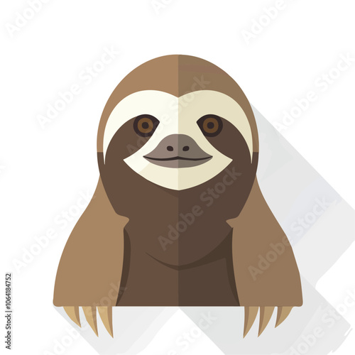 2D flat vector illustration sloth icon isolated on a white background.

