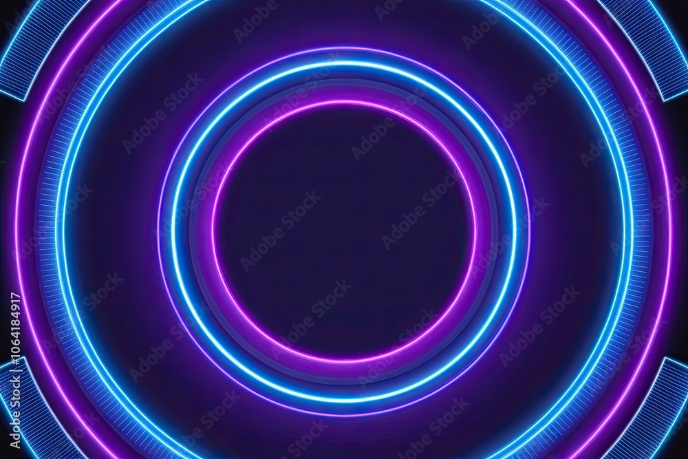 Dynamic Neon Round Frame Design in Blue and Purple for Technology Concepts and User Interfaces Dynamic Neon Round Frame Design in Blue and Purple for Technology Concepts and User Interfaces