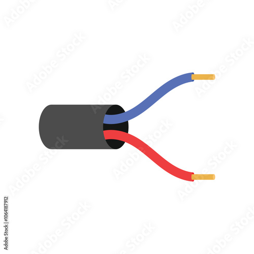 Illustration peel cable for study or explanation with blank background