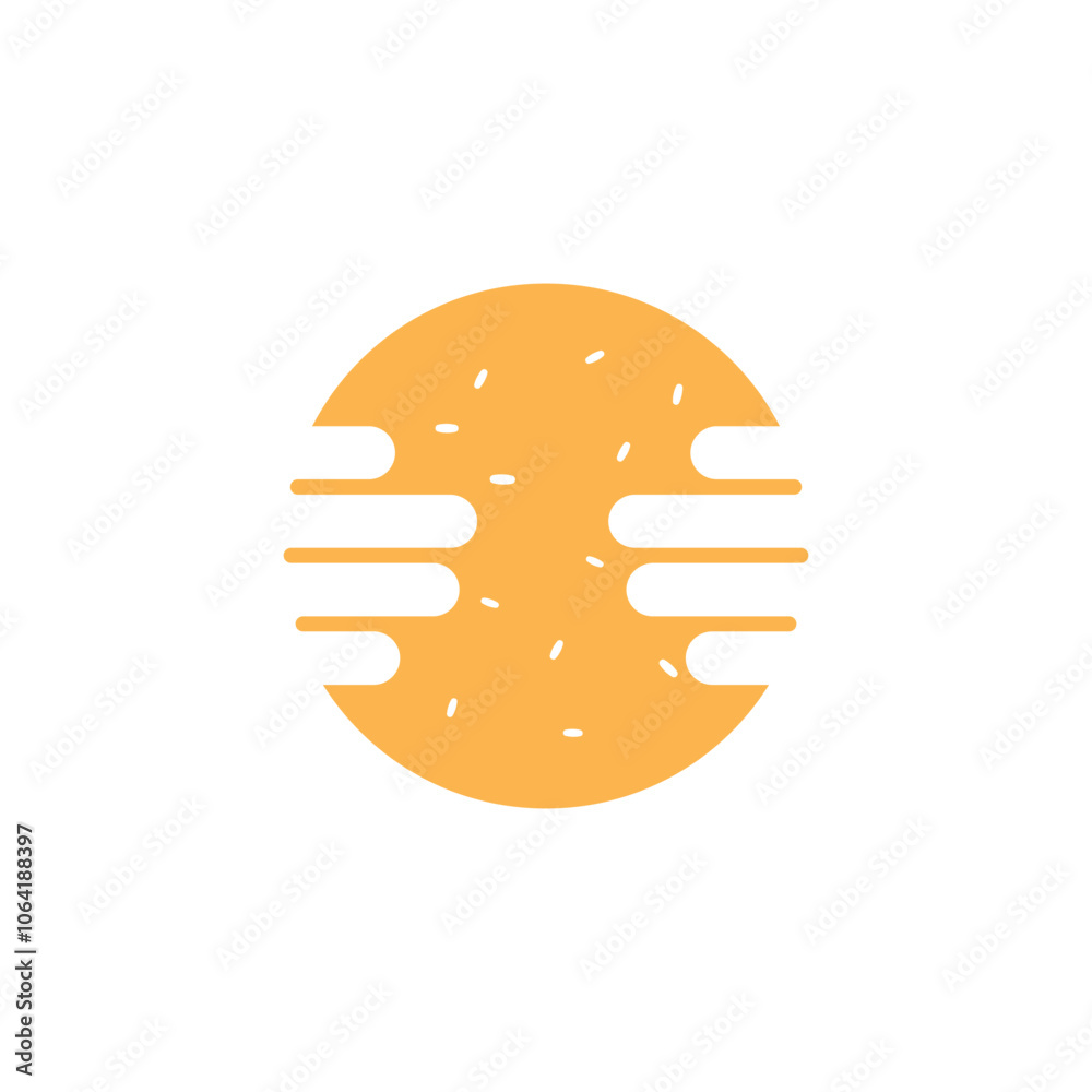 Fototapeta premium Logo hand hold burger bun with sesame seed and blank background