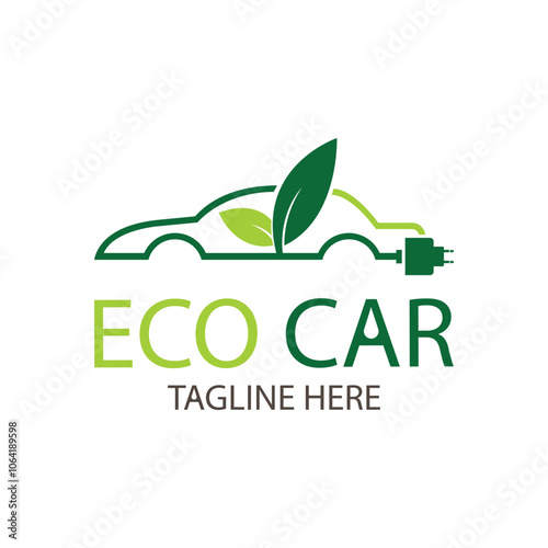 eco friendly car logo design vector