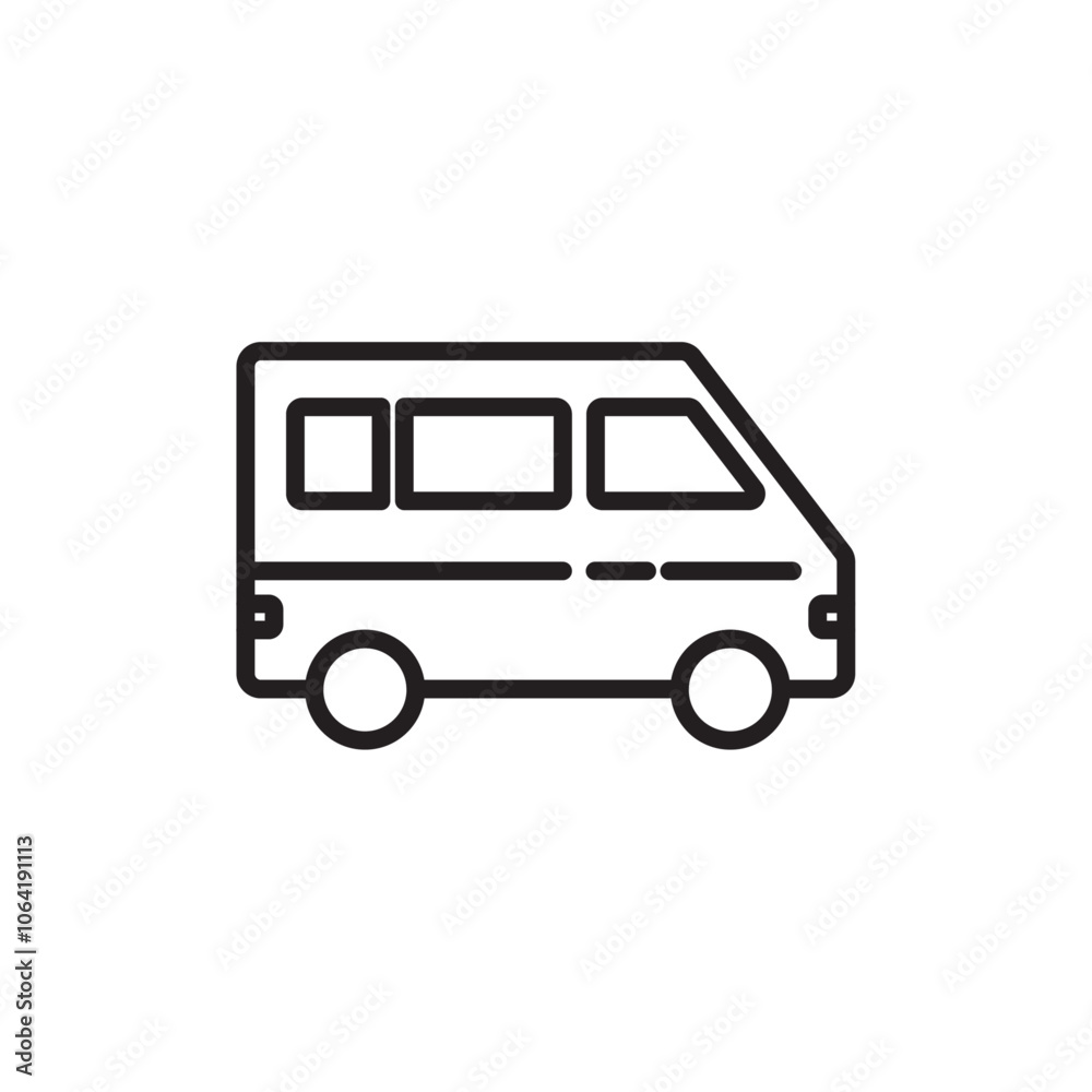 Van icon Simple thin outline Van icon Simple thin outline
