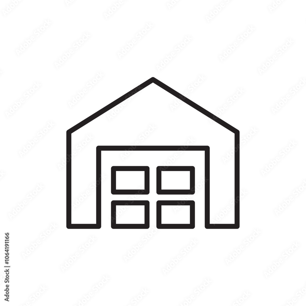 Warehouse icon Simple thin outline Warehouse icon Simple thin outline