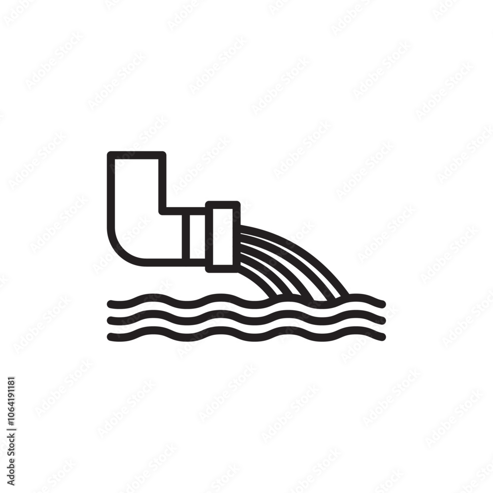 Waste water icon Simple thin outline Waste water icon Simple thin outline