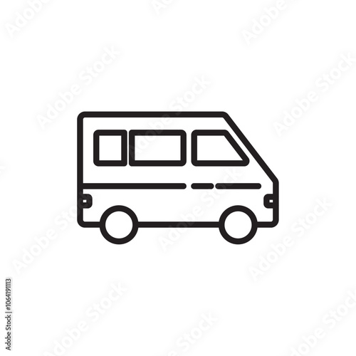 Van icon Simple thin outline