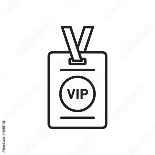 VIP neck tag icon Simple thin outline