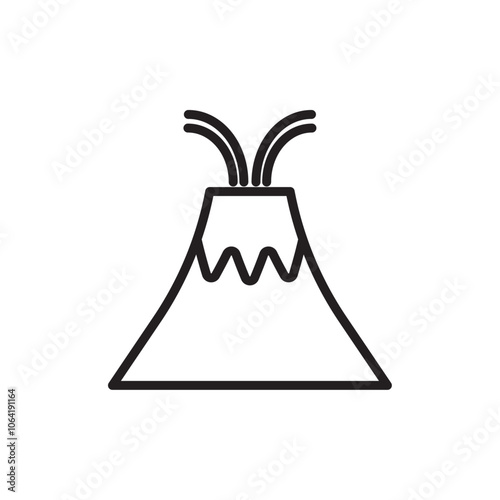 Volcano eruption icon Simple thin outline