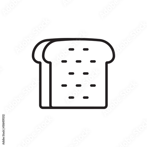 White bread icon Simple thin outline