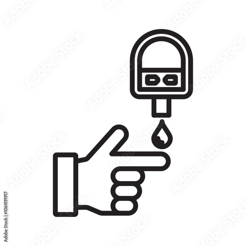 Blood sugar test icon Simple thin outline