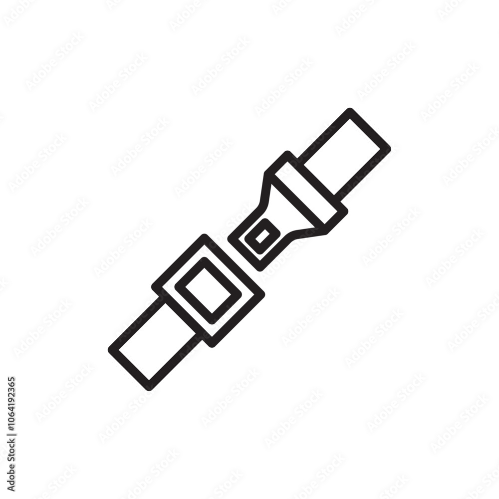 Car seat belt icon Simple thin outline Car seat belt icon Simple thin outline