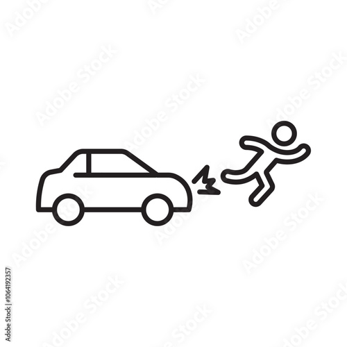Car accident icon Simple thin outline