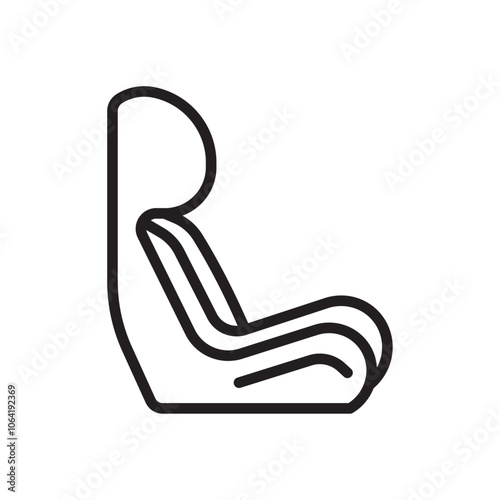 Car seat icon Simple thin outline
