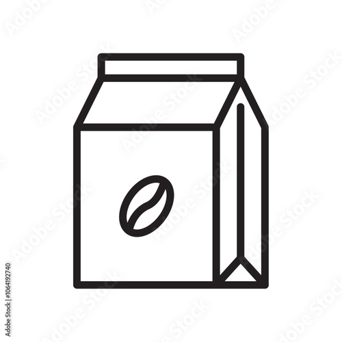 Coffee paper bag icon Simple thin outline