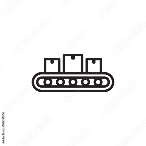 Conveyor belt icon Simple thin outline