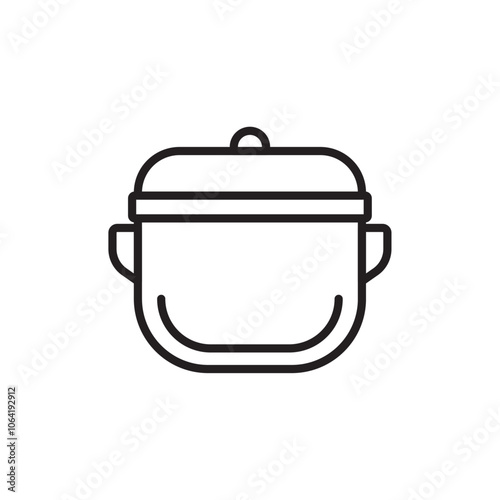 Cooking pot icon Simple thin outline