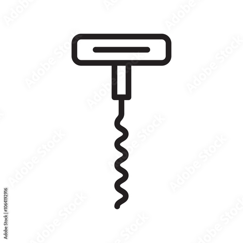 Corkscrew icon Simple thin outline