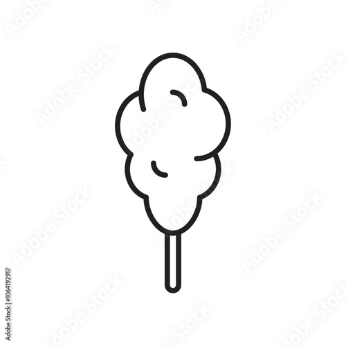 Cotton candy icon Simple thin outline