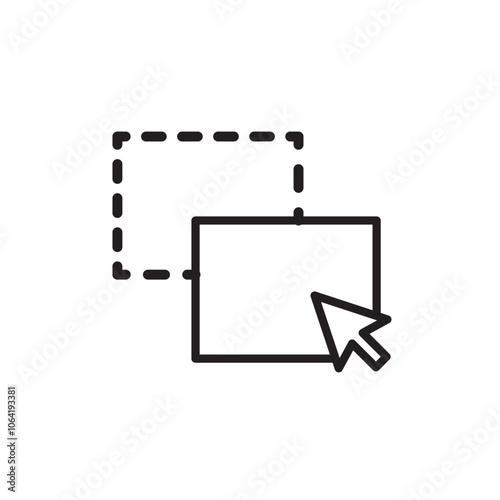 Drag and drop icon Simple thin outline