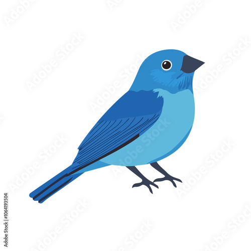 indigo bunting bird vector art illustration
