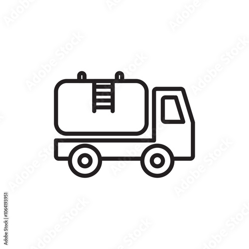 Fuel truck icon Simple thin outline