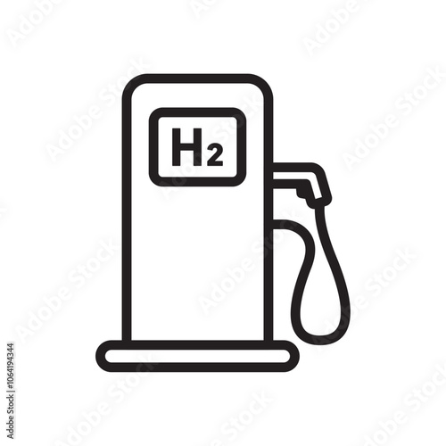 Hydrogen fuel pump icon Simple thin outline