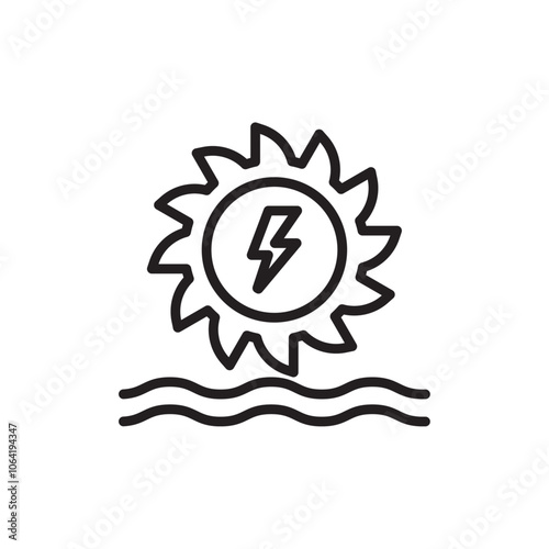 Hydro power icon Simple thin outline