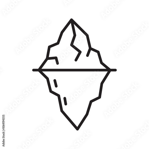 Iceberg Icon Simple thin outline