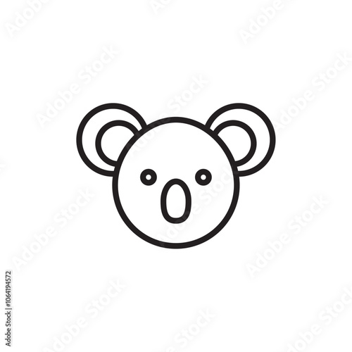 Canvas Print Koala head icon Simple thin outline