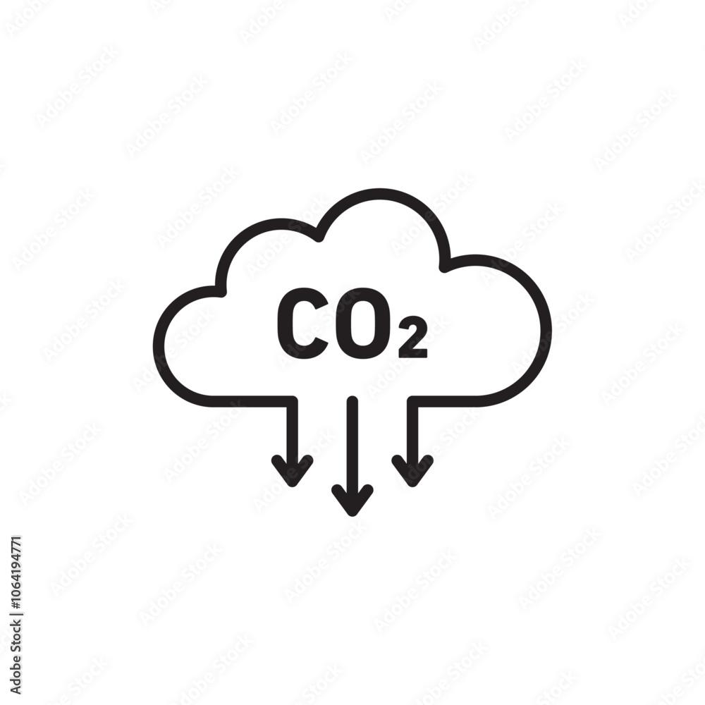 Low carbon dioxide icon Simple thin outline Low carbon dioxide icon Simple thin outline