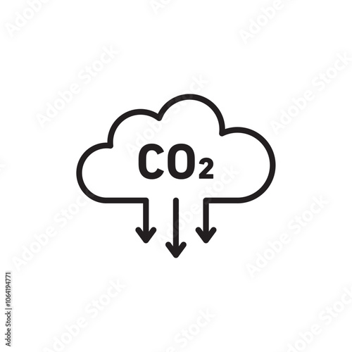 Low carbon dioxide icon Simple thin outline