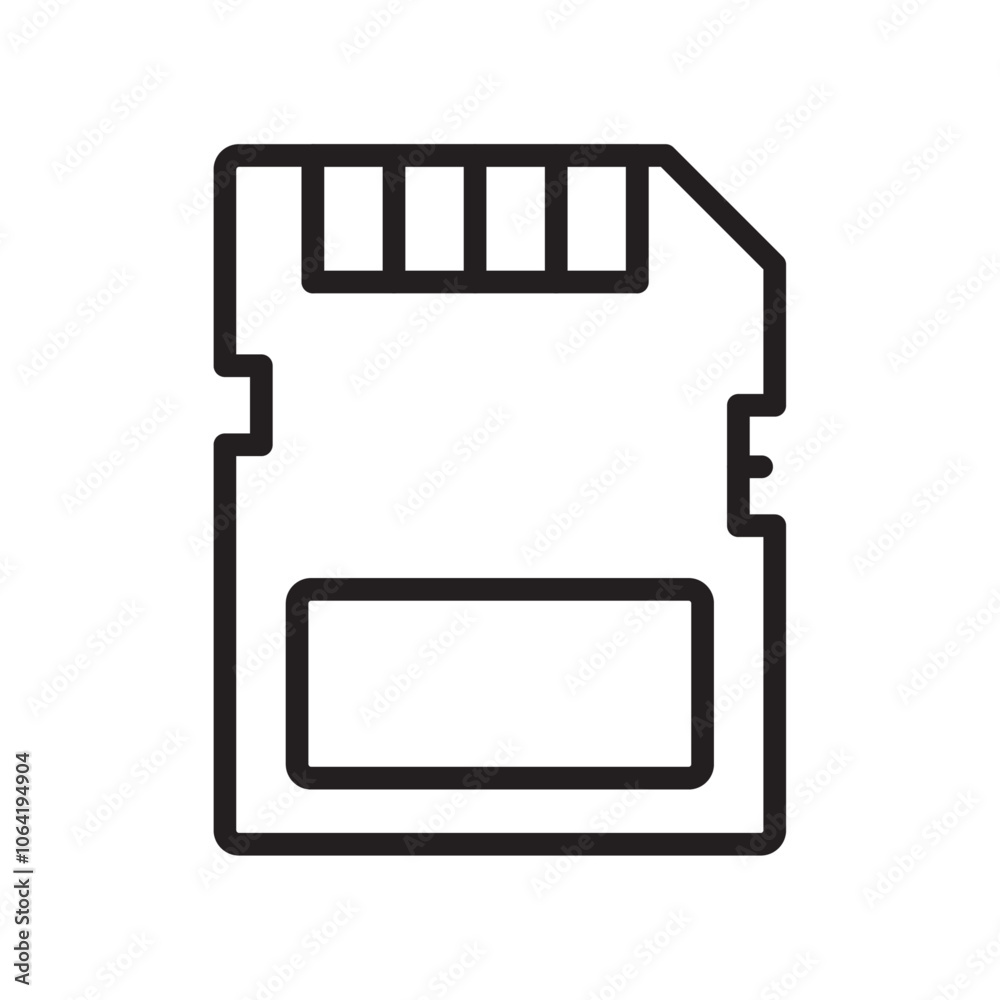 Memory card icon Simple thin outline Memory card icon Simple thin outline