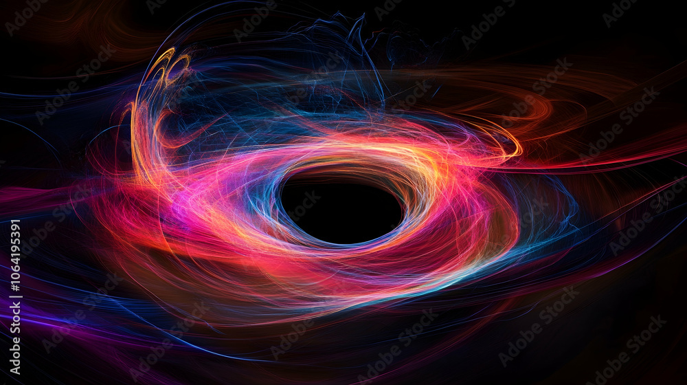 Visualizing Black Hole Dynamics: Event Horizon and Hawking Radiation . illustration Visualizing Black Hole Dynamics: Event Horizon and Hawking Radiation . illustration