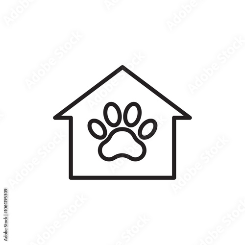 Pet shelter icon Simple thin outline
