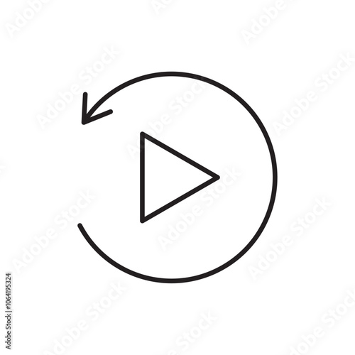 Playback icon Simple thin outline